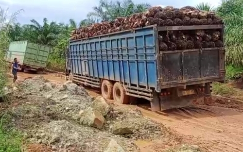 Warga Pondok Kresek Kecewa Janji Perusahaan Akan Perbaiki Jalan Rusak