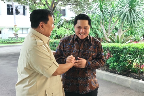 Prabowo Subianto Bertemu Erick Thohir, Elektabilitas Melejit