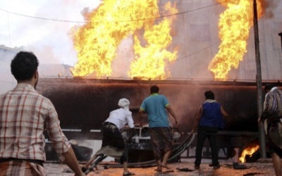 Akibat Serangan Udara Saudi, Tangki Minyak Yaman Terbakar 5 Tewas