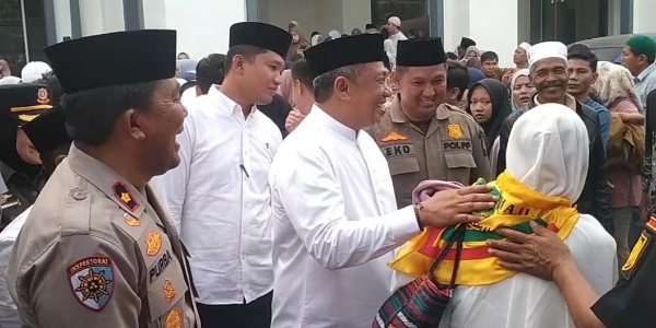 Bupati Anton Sambut 109 Jamaah Haji Kloter 11 di Mesjid Raya Al Ihsan Ujung Batu