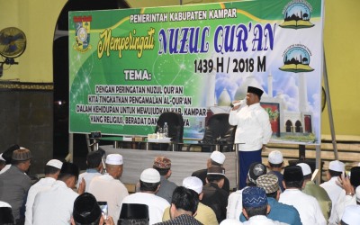 Sekda Kampar Hadiri Malam Nuzul Qur'an di Islamic Center