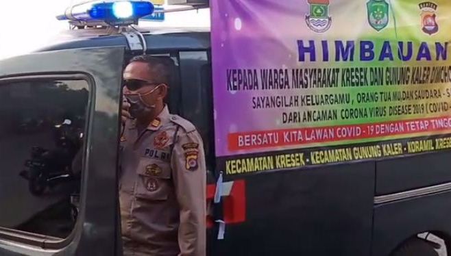 Bersatu Lawan Covid-19, Polsek Kresek Lakukan Ini