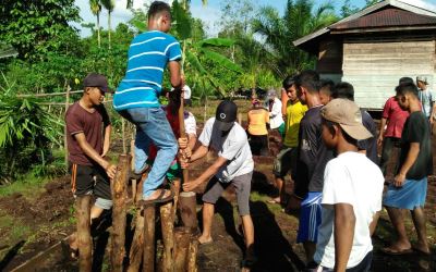 Karang Taruna Desa Anak Kamal Goro Bangun Masjid