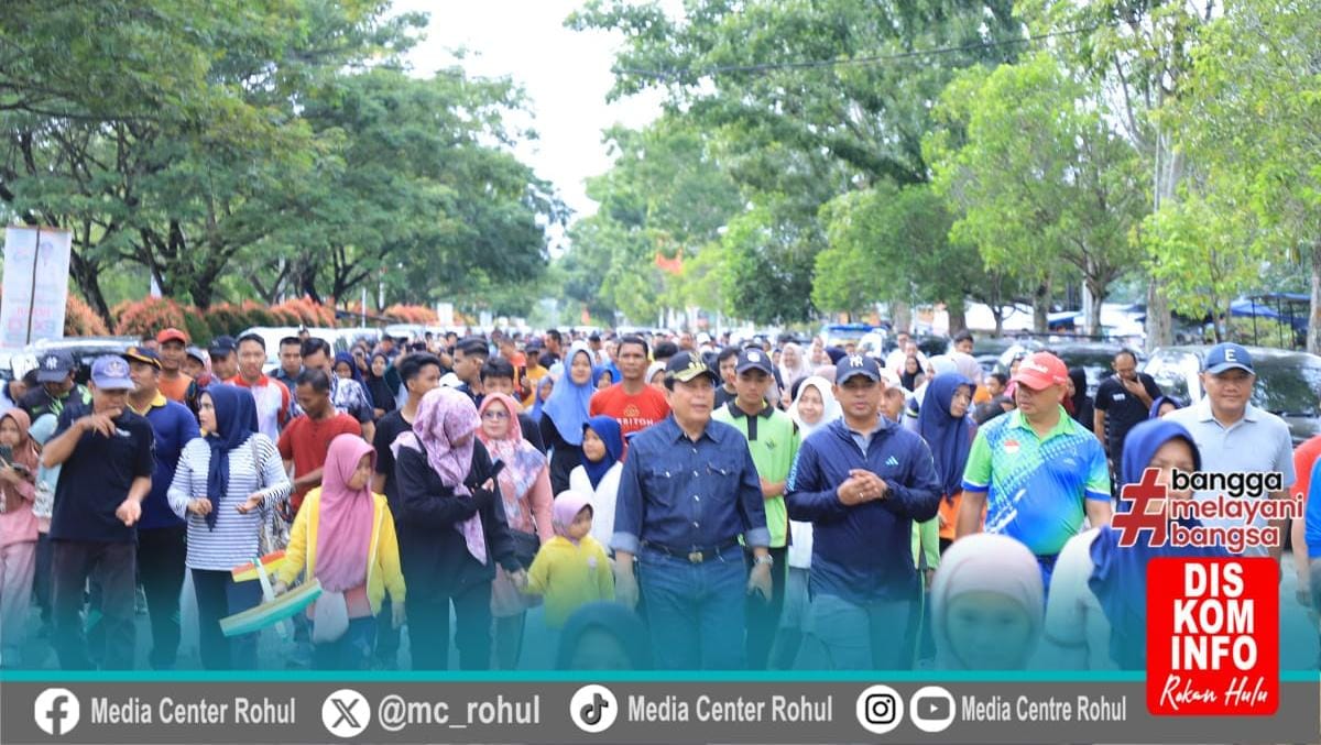 Peringati HUT ke-25, Pemkab Laksanakan Gerak Jalan Santai dan Pembukaan Rohul Expo 2024