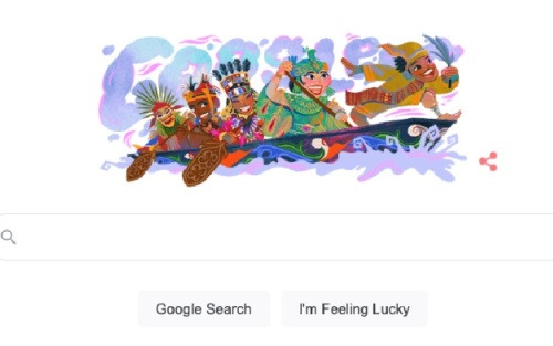 Google Doodle Hari Ini Tampilkan Tradisi Pacu Jalur dari Riau