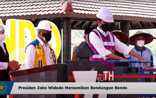 Jokowi Resmikan Bendungan Waduk Bendo Ponorogo