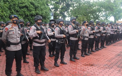 Kapolres Nias Gelar Apel Pasukan BKO Polda Sumut 