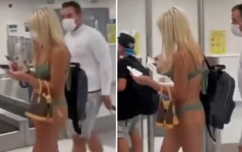 Viral, Wanita Penumpang Pesawat Cuma Pakai Bikini di Bandara