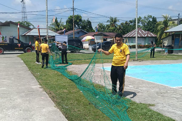 Polsek Sungai Apit Goro Persiapan Semi Open Turnamen Bola Volly