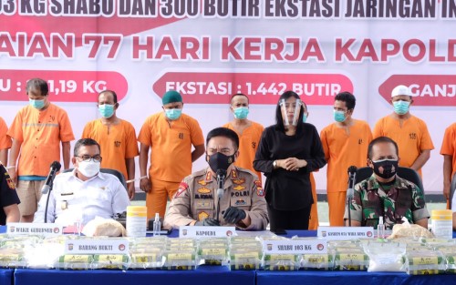 Selama 77 Hari Kerja Polda Riau Ungkap 202,19 Kg Shabu