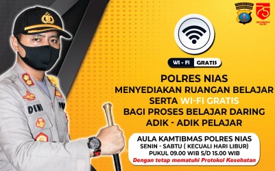 Polres Nias Sediakan Ruang Wifi Gratis Bagi Pelajar