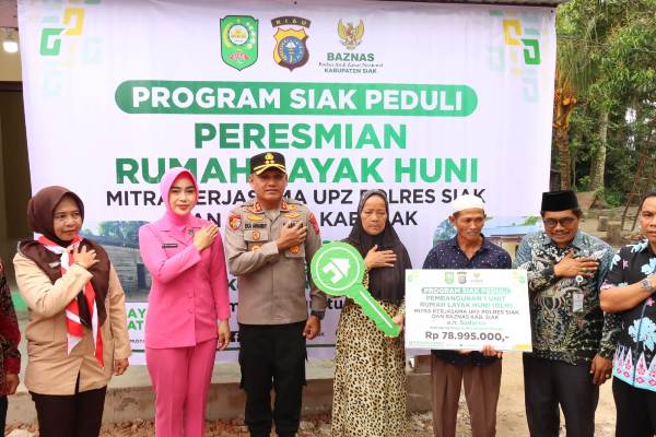 Polres Siak dan Baznas Resmikan Rumah Layak Huni di Dayun