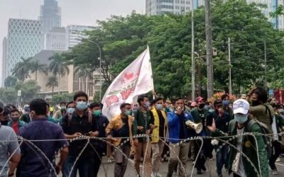 Tercium BIN, Kerusuhan Demo UU Ciptaker Didanai