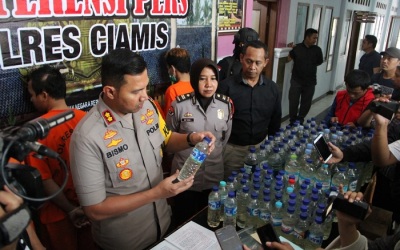 Polres Ciamis Gagalkan Penyelundupan Satu Truk Miras