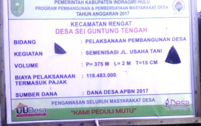 Semenisasi Sungai Guntung Tengah Terkesan Dipaksakan