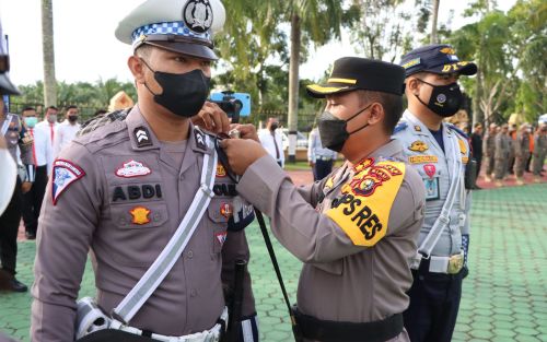 Polres Siak Pimpin Apel Gelar Pasukan Operasi Keselamatan Lancang Kuning