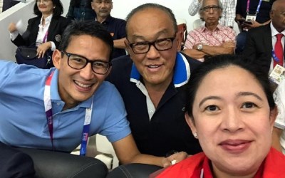 Adem Lihat Puan-Sandiaga-Ical Selfie di GBK