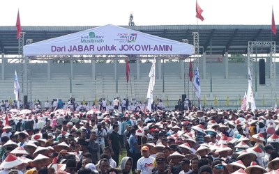 Lokasi Kampanye Jokowi-Ma'ruf di Karawang Mulai Ramai