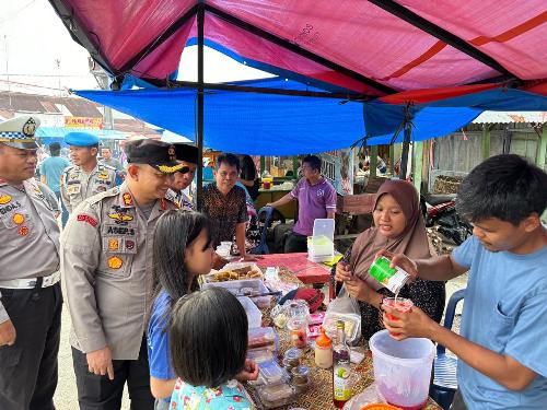 Kapolres Siak Cek Pos Pam Tertib Ramadhan LK 2024 di Kecamatan Minas