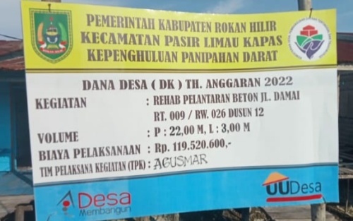 Rehab Jalan di Panipahan Darat Diduga di Mark Up 