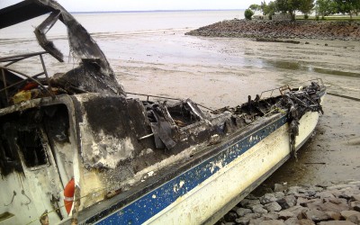 2 Speedboat Pemda Bengkalis Terbakar Diduga Akibat Kelalaian