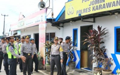 Pos Terpadu Jomin Jadi Sasaran Sidak Kapolres Karawang