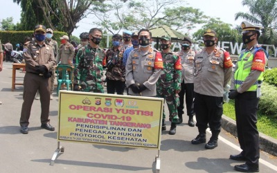 Polresta Tangerang Operasi Yustisi Prokes di Cikupa