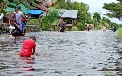 Hujan Lebat, Dua Kecamatan di Bengkalis Banjir