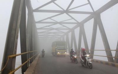 Kabut Asap di Muara Taweh Makin Menebal