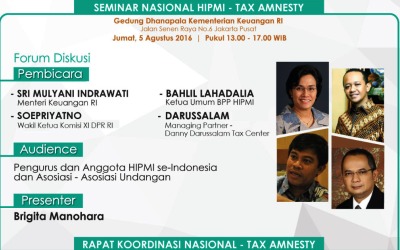 Sukseskan Tax Amnesty, HIPMI Gelar Koordinasi dengan Anggota