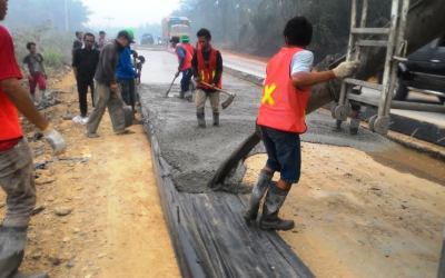 Proyek Rigid Pelalawan Dikerjakan Tanpa Pengawasan