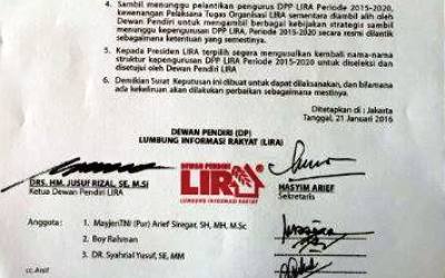 HM Jusuf Rizal: Pengurus LIRA Kota Pekanbaru Jalan Terus