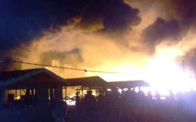 Langit Pulau Muda jadi Merah Akibat Kebakaran Pasar Desa