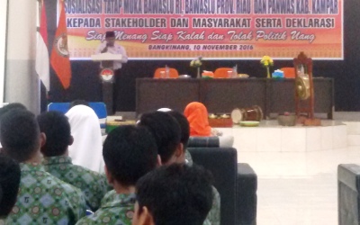 Sosialisasi Panwaslu Kampar Dihadiri Anggota DPR RI